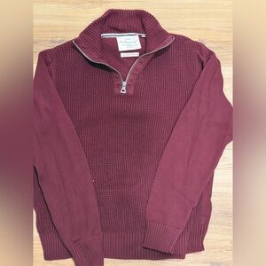 Weatherproof Men's Maroon Zip-Up Sweater